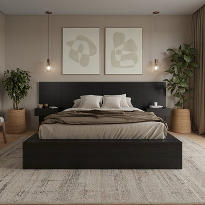 James 4-Piece Bedroom Set With Floating Nightstands
