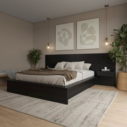 James 4-Piece Bedroom Set With Floating Nightstands