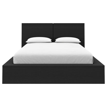 James Platform Bed with Headboard In Black Karisma