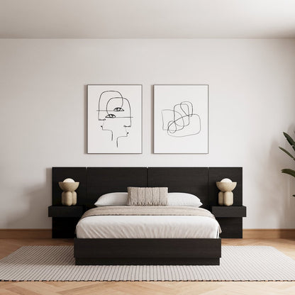 Milano 4-Piece Platform Bedroom Set In Black Karisma