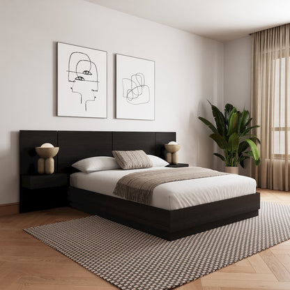 Milano 4-Piece Platform Bedroom Set In Black Karisma