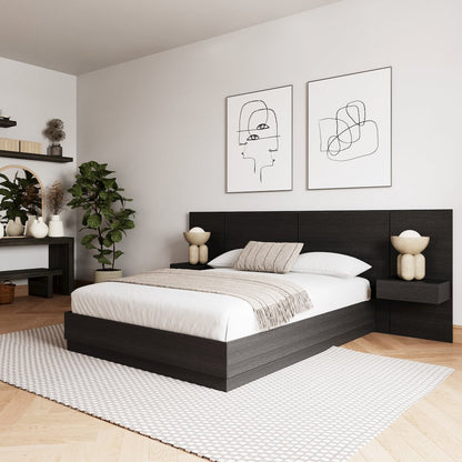 Milano 4-Piece Platform Bedroom Set In Black Karisma