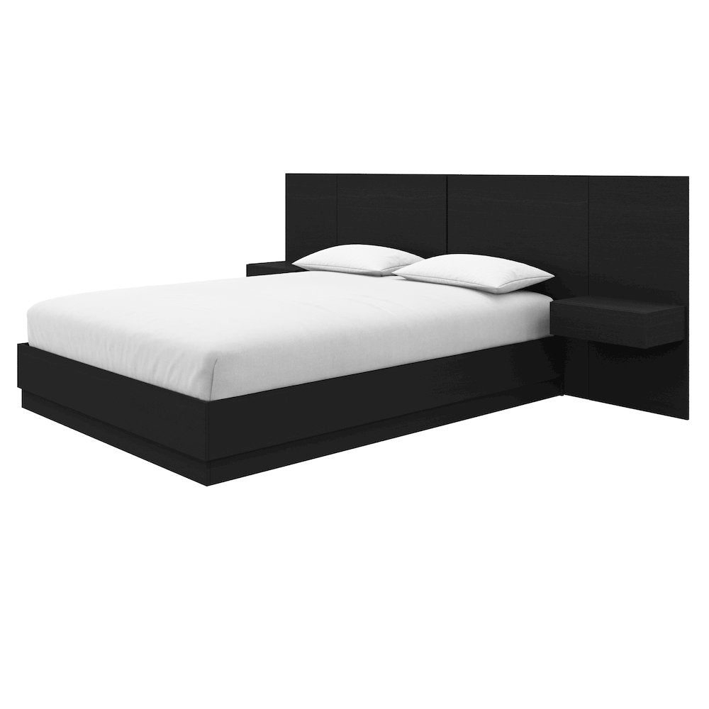 Milano 4-Piece Platform Bedroom Set In Black Karisma