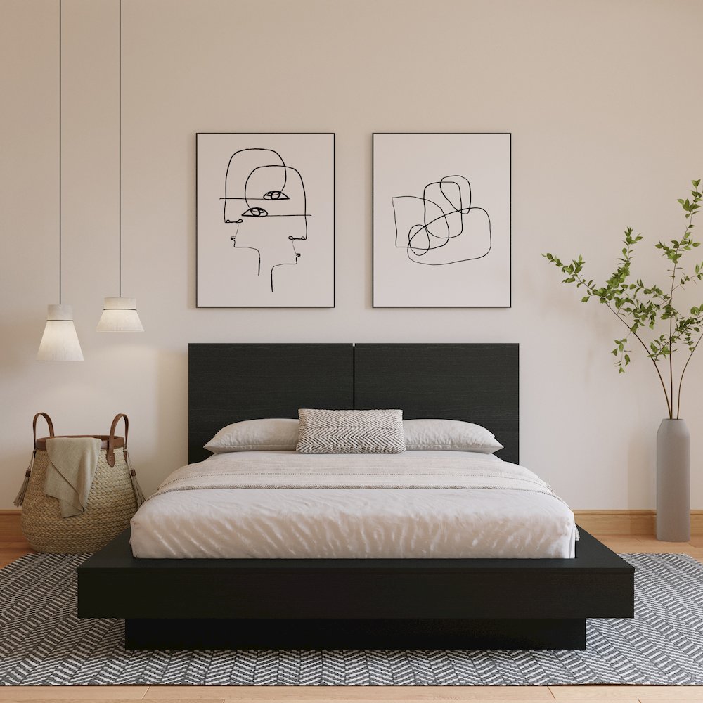 Napa Platform Bed Set In Black Karisma