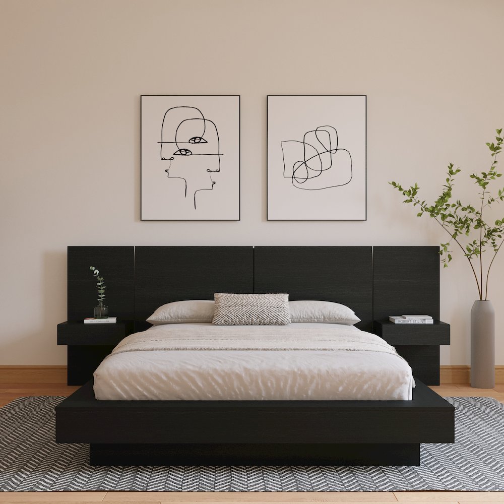 Napa 4-Piece Platform Bedroom Set With Floating Nightstand