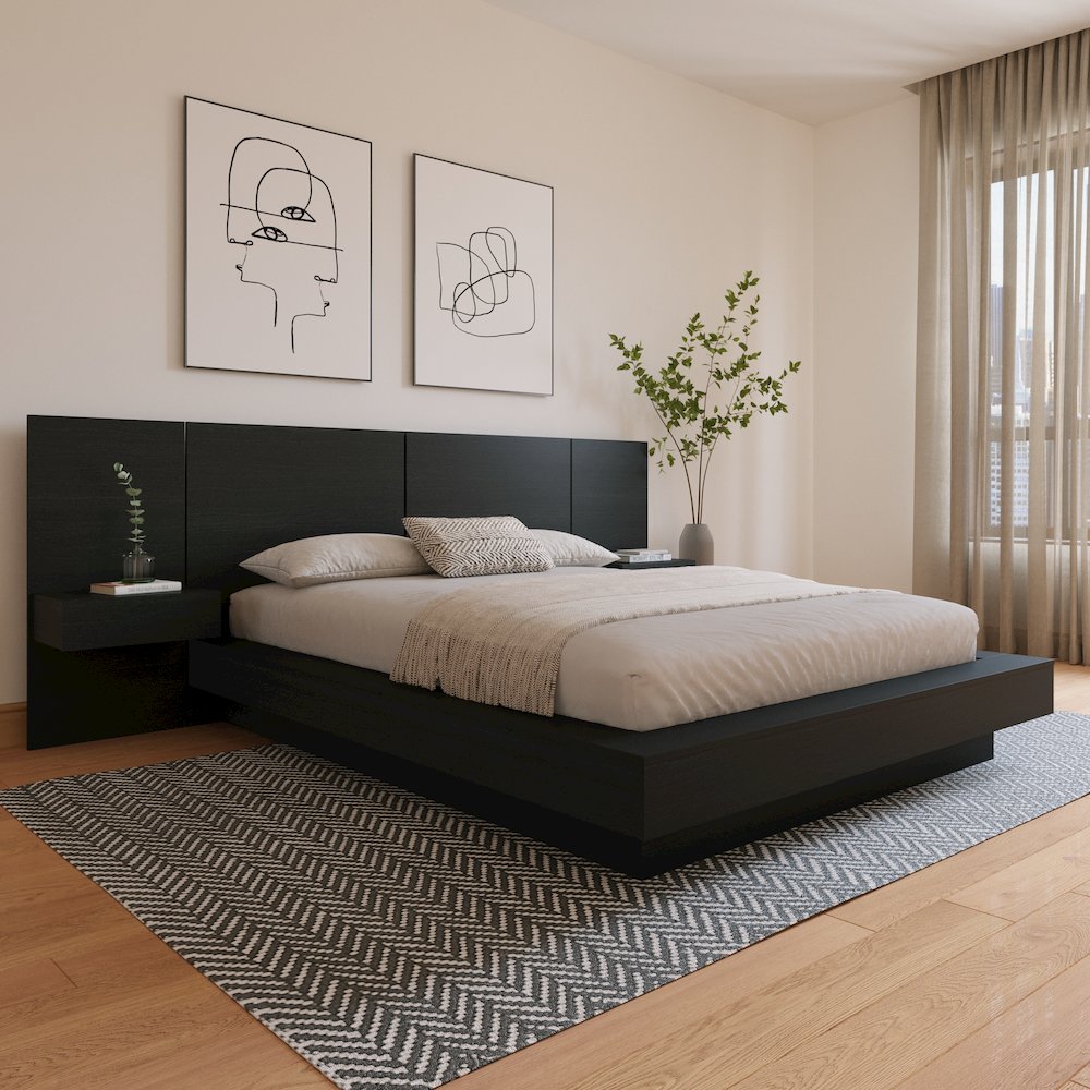 Napa 4-Piece Platform Bedroom Set With Floating Nightstand