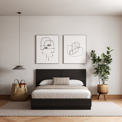 Milano Platform Bed Set In Black Karisma