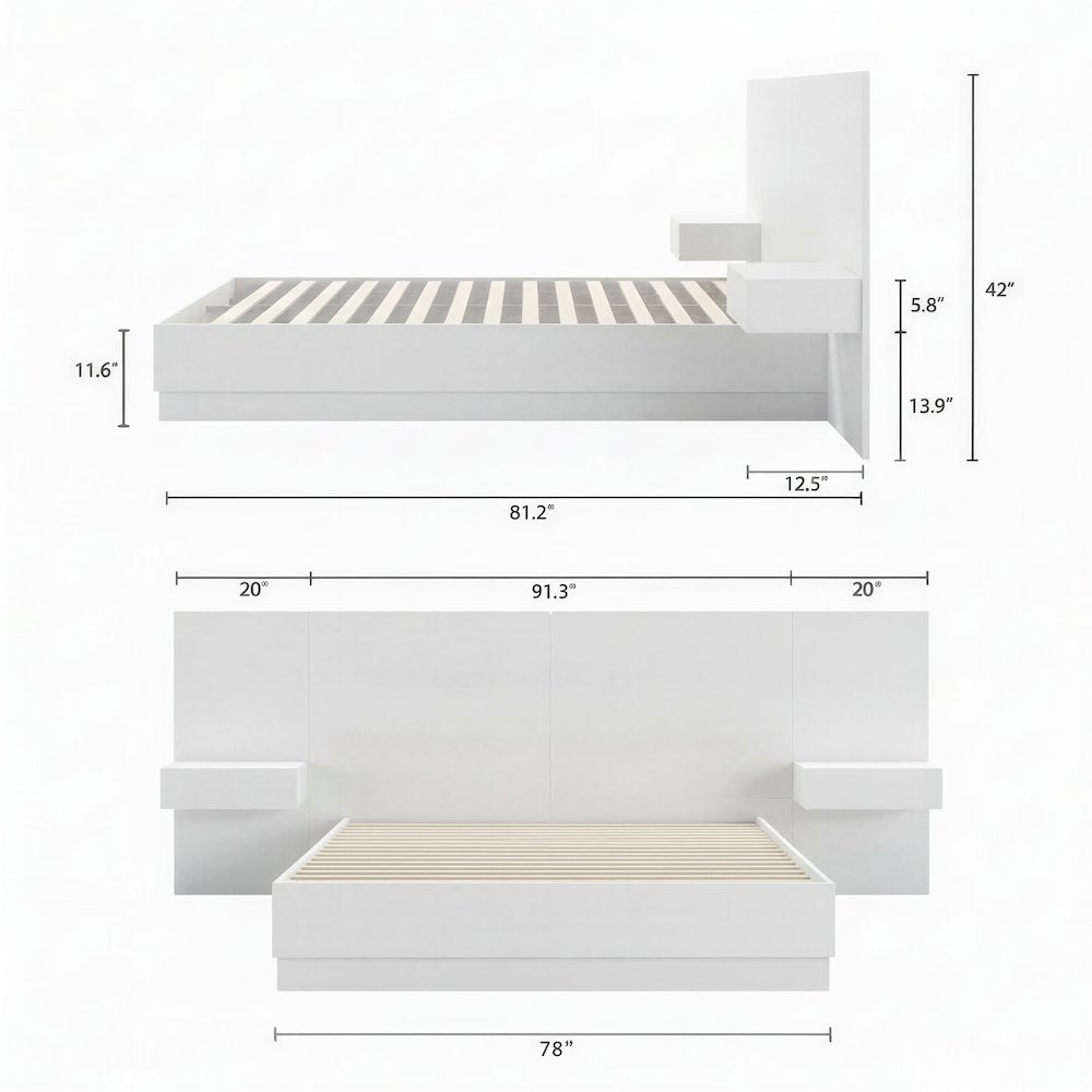 Milano 4-Piece Platform Bedroom Set King