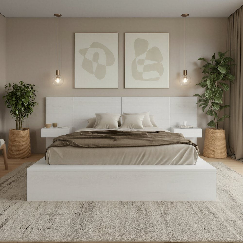 James 4-Piece Bedroom Set With Floating Nightstands