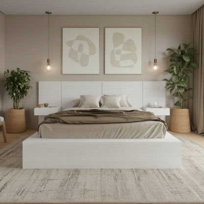 James 4-Piece Bedroom Set With Floating Nightstands