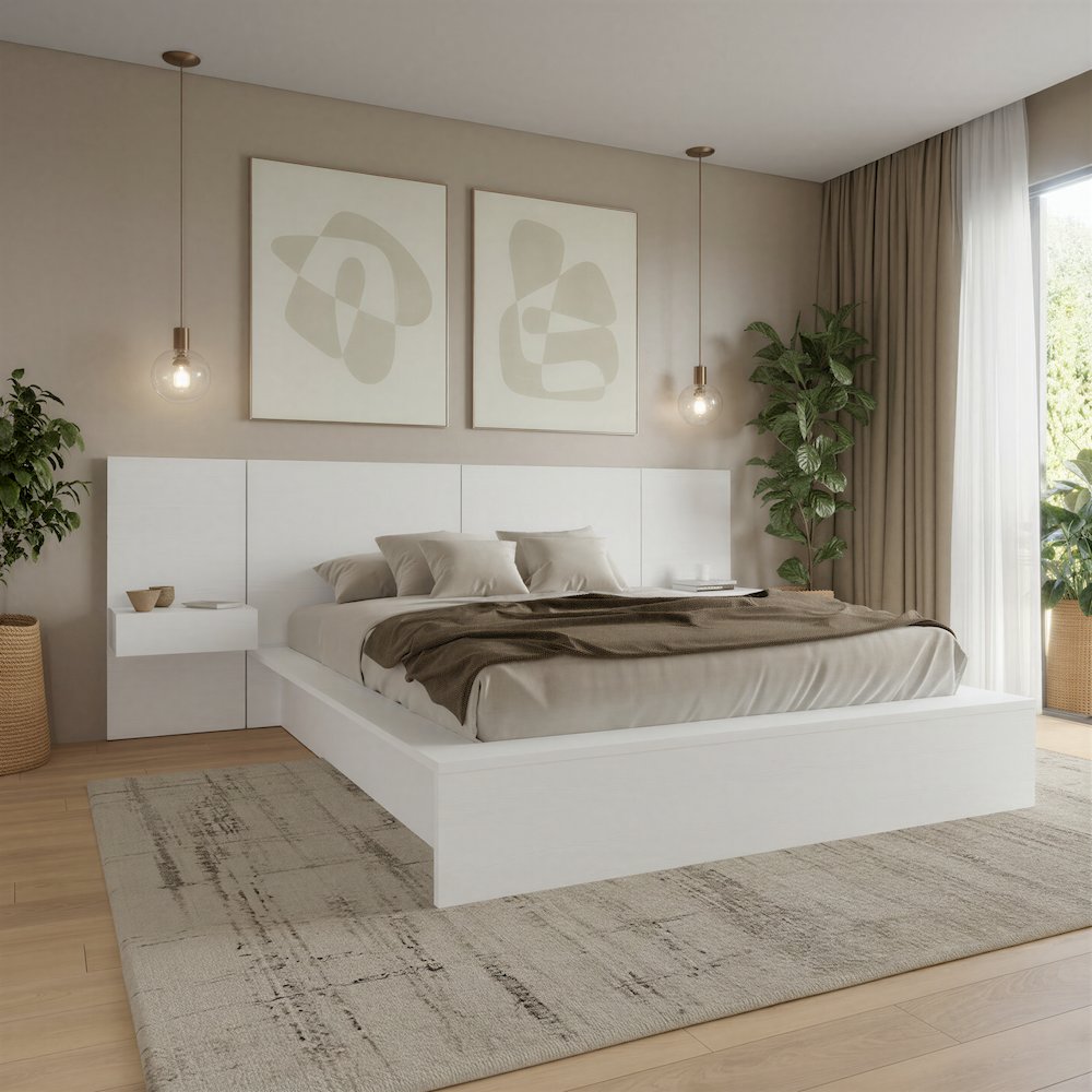 James 4-Piece Bedroom Set With Floating Nightstands