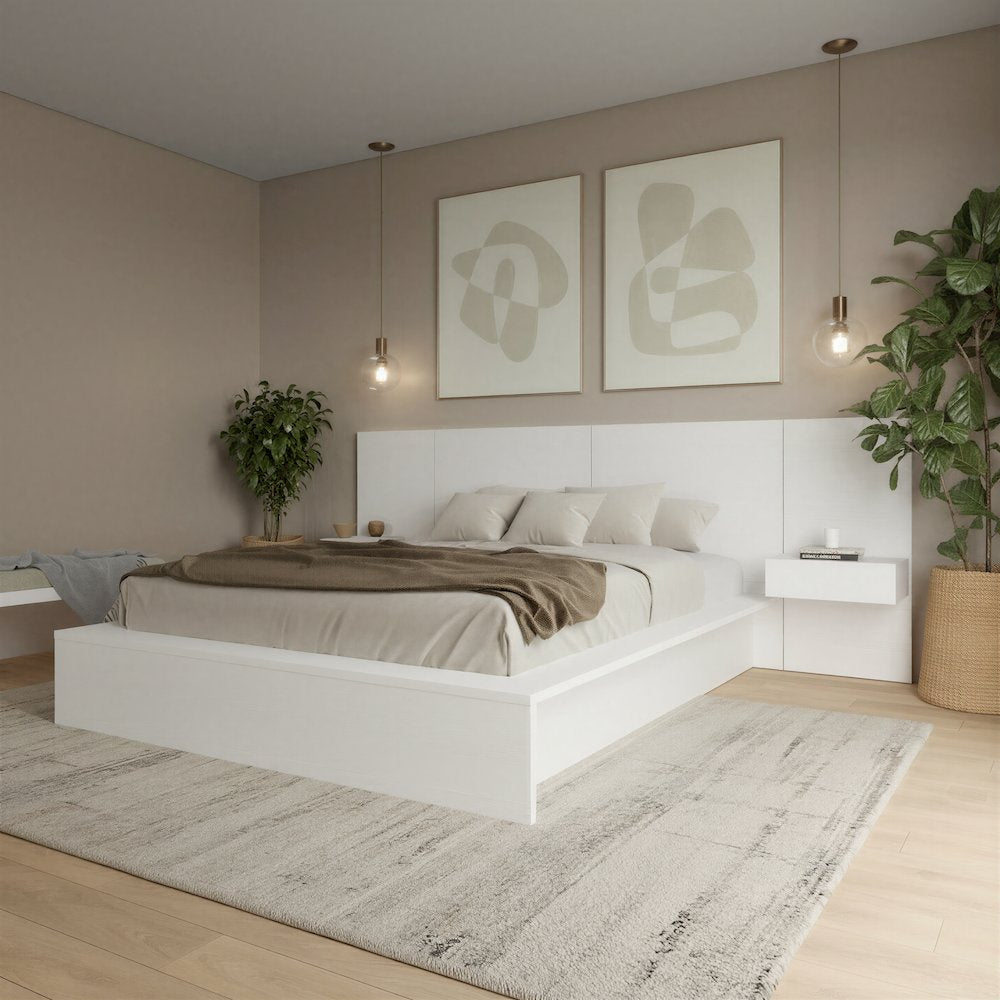 James 4-Piece Bedroom Set With Floating Nightstands