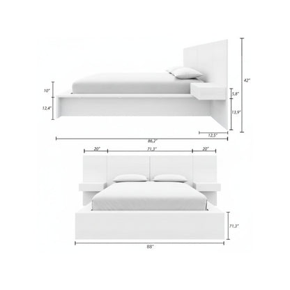 James 4-Piece Bedroom Set With Floating Nightstands