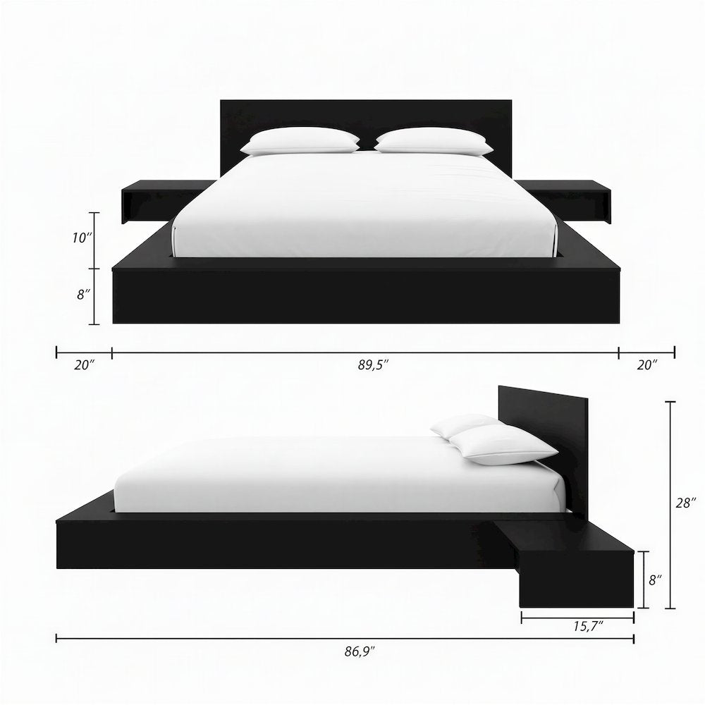 Kanso 4-Piece Low Platform Bedroom set