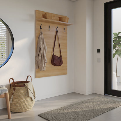 Porto Entryway Wall-Mounted Coat Rack with Shelf