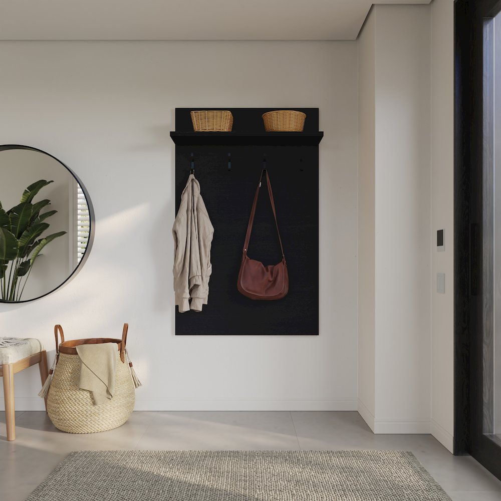 Porto Entryway Wall-Mounted Coat Rack with Shelf