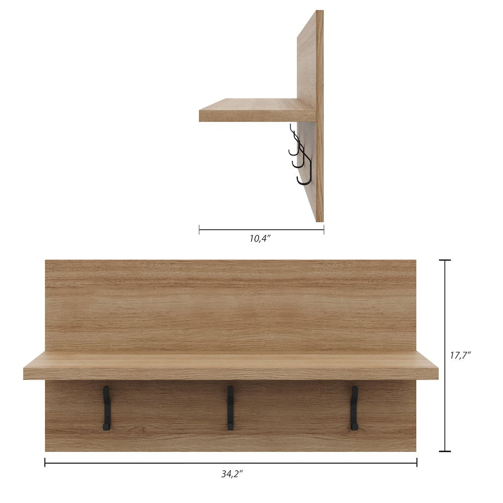 Porto Entryway Wall-Mounted Coat Rack