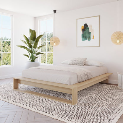 Lido Platform Bed with Slats Natural Blonde Oak Color