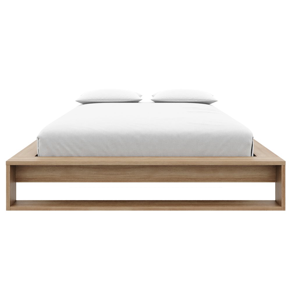 Lido Platform Bed with Slats Brown Oak Color