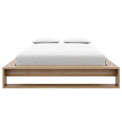 Lido Platform Bed with Slats Brown Oak Color