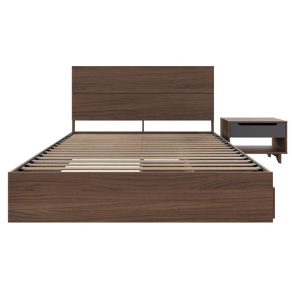 Milo 3-Piece Reversible Storage Bedroom Set,1 Nightstand, Queen