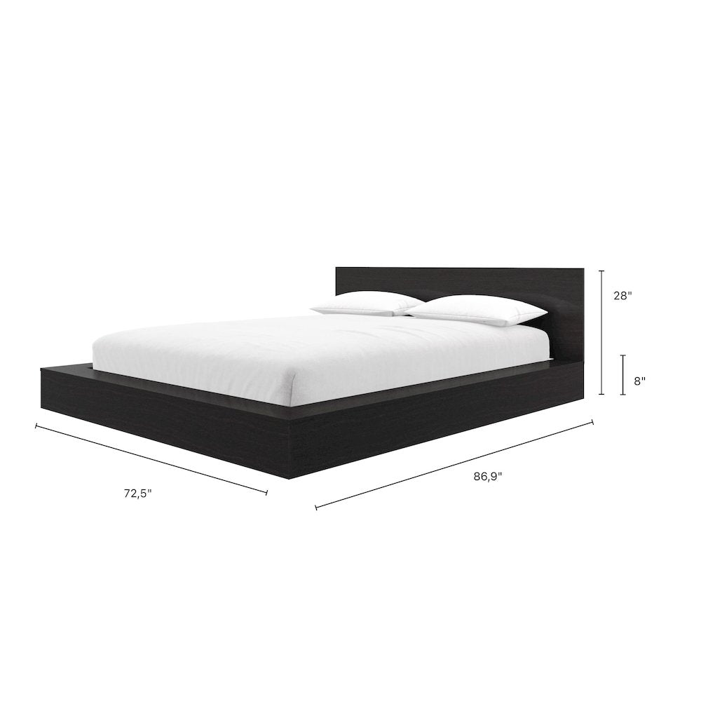 Kanso Low Platform Bed Set in Black Karsima