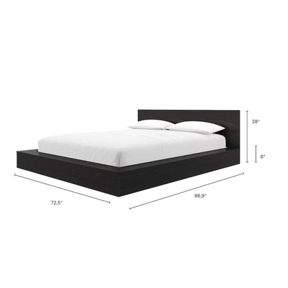 Kanso Low Platform Bed Set in Black Karsima