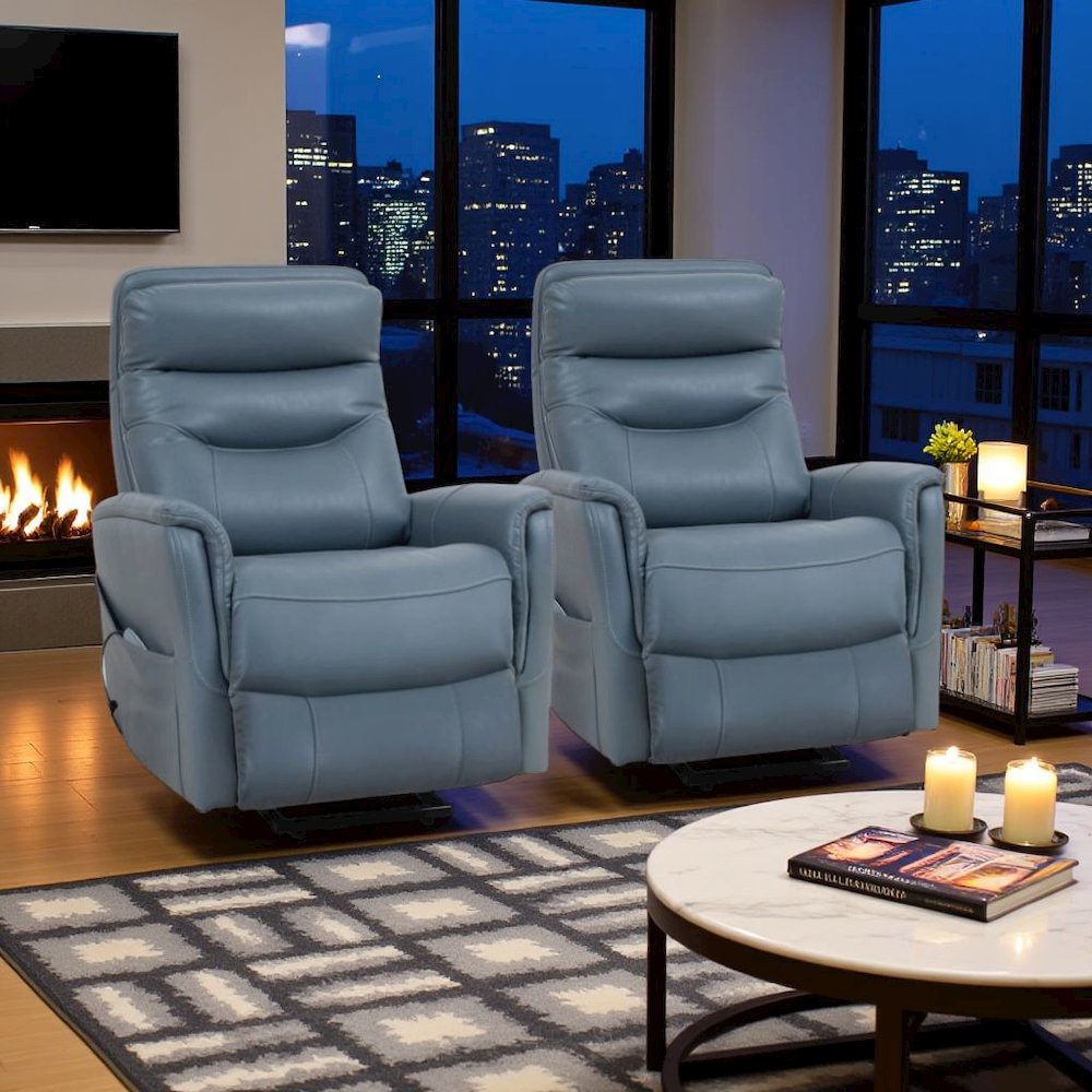 Azure Recliner Chairs Set of 2 – Power Lift Recliner with Headrest
