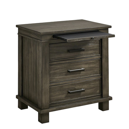 Distressed Finish Nightstand with Oxidized Iron Hardware