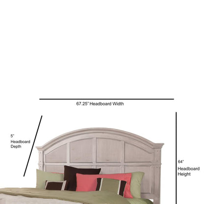 Sedona 6/6 Panel Headboard - Cobblestone White