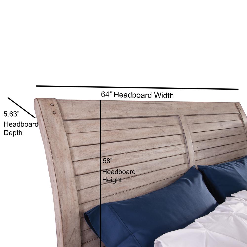 Aurora Sleigh 5/0 Headboard - Whitewash