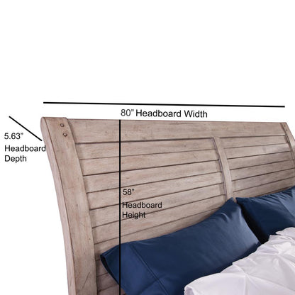 Aurora Sleigh 6/6 Headboard - Whitewash