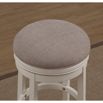 Aversa 30" Backless Swivel Stool - Distressed Antique White