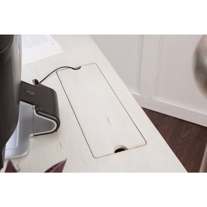 Sedona 60" Storage Desk with Power - Cobblestone White
