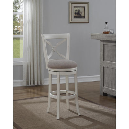 Accera 26" Swivel Stool - Distressed Antique White