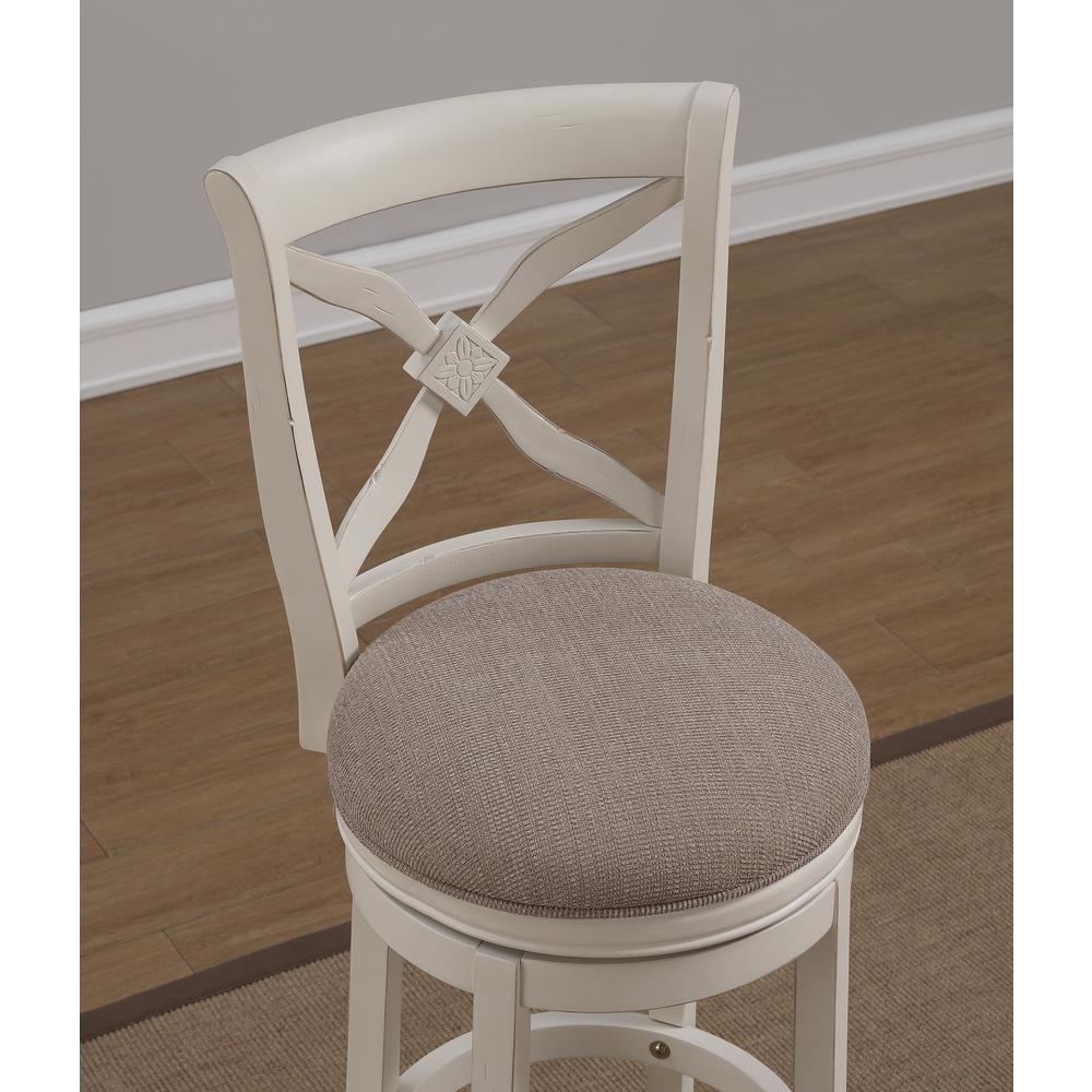 Accera 26" Swivel Stool - Distressed Antique White