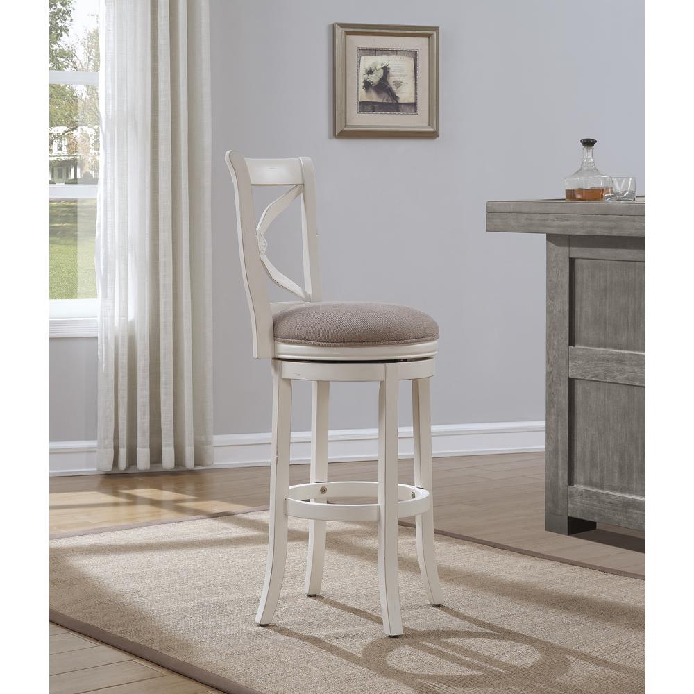 Accera 26" Swivel Stool - Distressed Antique White