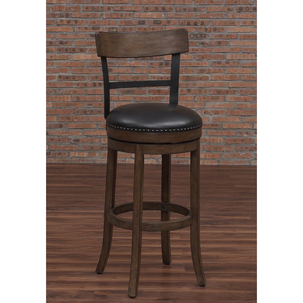 Taranto 34" Bar Swivel Stool - Washed Brown