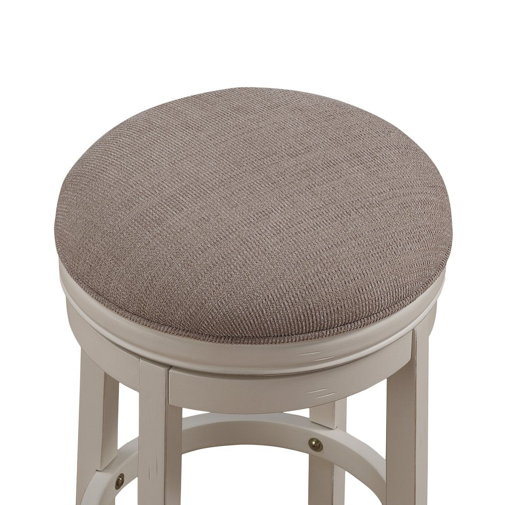 Aversa 30" Backless Swivel Stool - Distressed Antique White