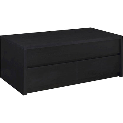 Knapp Lift Top Cocktail Coffee Table with Dual Drawers Black