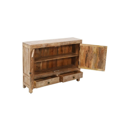 Weatherly 2 Handcarved Doors 2 Drawers Accent Cabinet in Natural