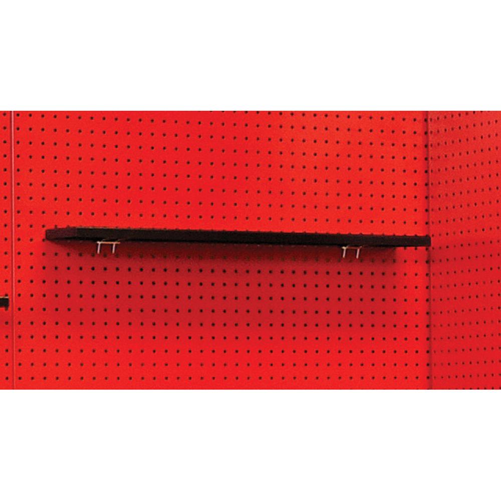 Fort Knox Pegboard Shelf, 30"W x 5"D x 0.75"H, Black (textured)