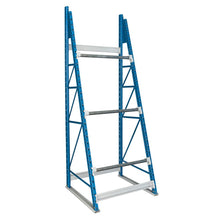 Cable Reel Rack 48"W x 36"D x 99"H 707 Marine Blue Uprights / 711 Light Gray Beams 3 Level Starter Unit