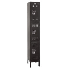 Hallowell ReadyBuilt Locker, 708 Black, Triple Tier, 1-Wide, Assembled