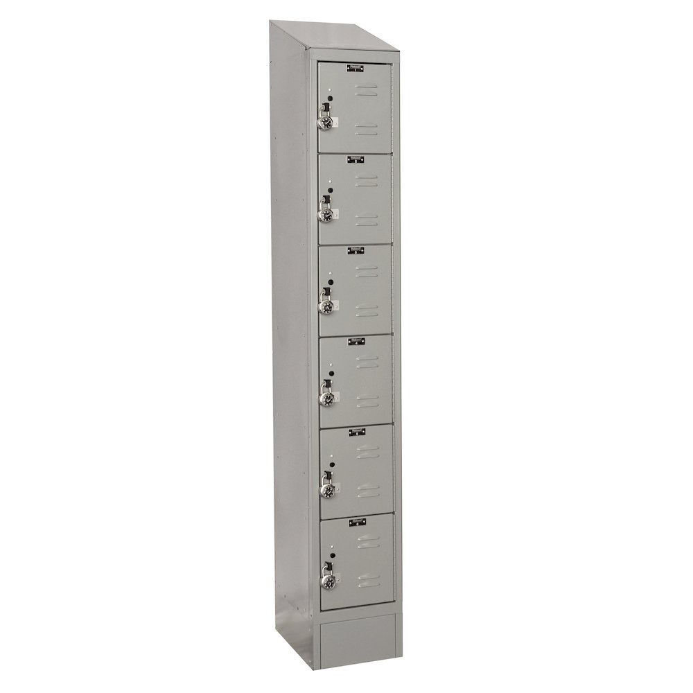 Hallowell ReadyBuilt II Locker, 711 Light Gray, 6-Tier, 1-Wide, Assembled