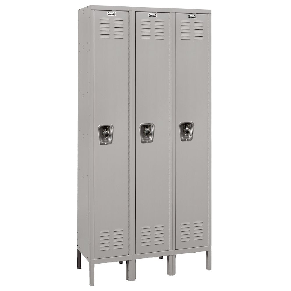 Hallowell ReadyBuilt Locker, 711 Light Gray, Single Tier, 3-Wide, Assembled