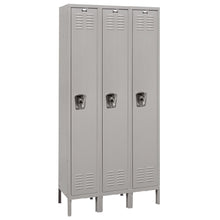Hallowell ReadyBuilt Locker, 711 Light Gray, Single Tier, 3-Wide, Assembled