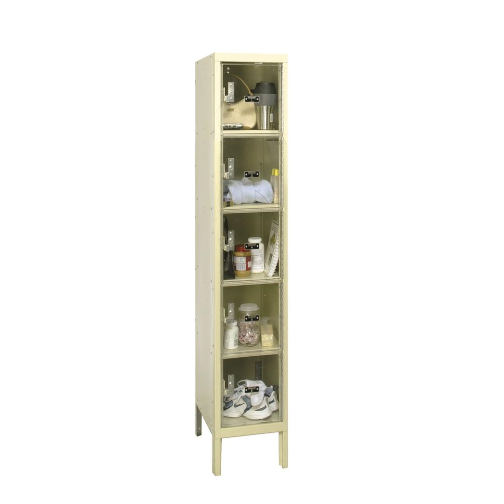 Hallowell Safety-View Plus Locker, 729 Tan, 5-Tier, 1-Wide, Knock-Down