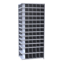 Hallowell Hi-Tech Metal Bin Shelving 36"W x 18"D x 87"H 725 Dark Gray  Starter Unit (66) 6"W x 6"H, (12) 6"W x 9"H Bins