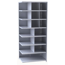 Hallowell Hi-Tech Metal Bin Shelving 36"W x 18"D x 87"H 725 Dark Gray  Starter Unit (9) 12"W x 12"H, (6) 18"W x 12"H, (1) 36"W x 12"H Bins